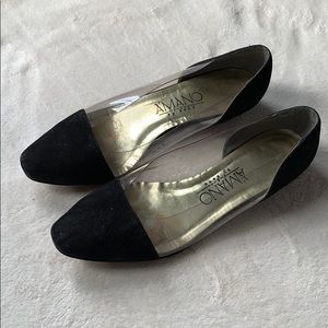 Amano black and clear vintage flats size 10